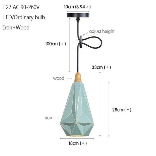 Modern Industrial Art Pendant Light E27 Hanging Lamp Loft Decoration Living Room Study Office