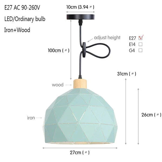 Modern Industrial Art Pendant Light E27 Hanging Lamp Loft Decoration Living Room Study Office