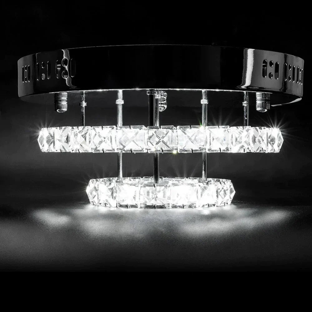 Metal Crystal Modern Ceiling Lamp For Hallway Dining Room Bedroom Glass Warm/Cold Lighting Indoor