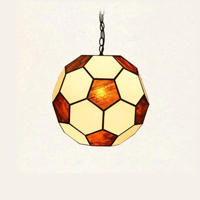 Modern Novelty Football Glass Pendant Lamp Led E27 Lustre Light For Living Room Bedroom Restaurant