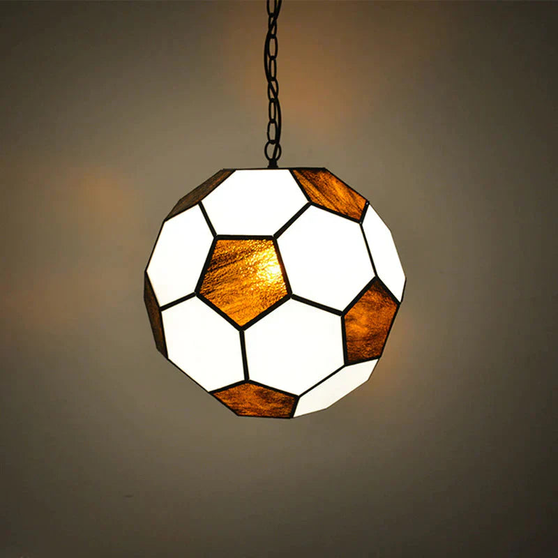 Modern Novelty Football Glass Pendant Lamp Led E27 Lustre Light For Living Room Bedroom Restaurant