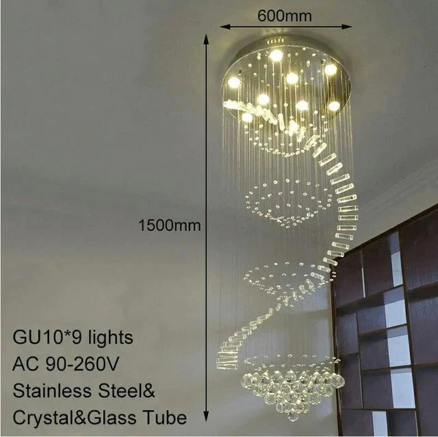 Modern Crystal Loft Traditional Chandelier Art Deco With Gu10 9 Lights For Living Room Bedroom