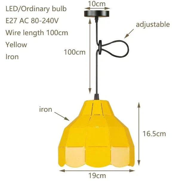 Loft Country Pendant Light Led E27 Modern Simple Hanging Lamp With 4 Colors For Kitchen Restaurant