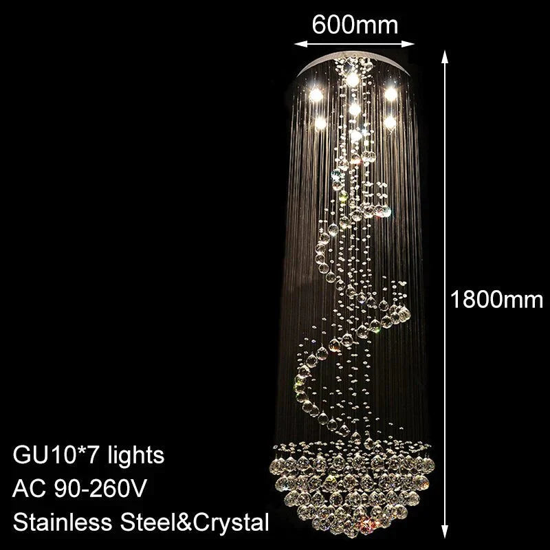 Loft Vintage Nordic Chandelier Crystal Modern Lamp With Gu10 7 Lights For Bedroom Living Room Hotel