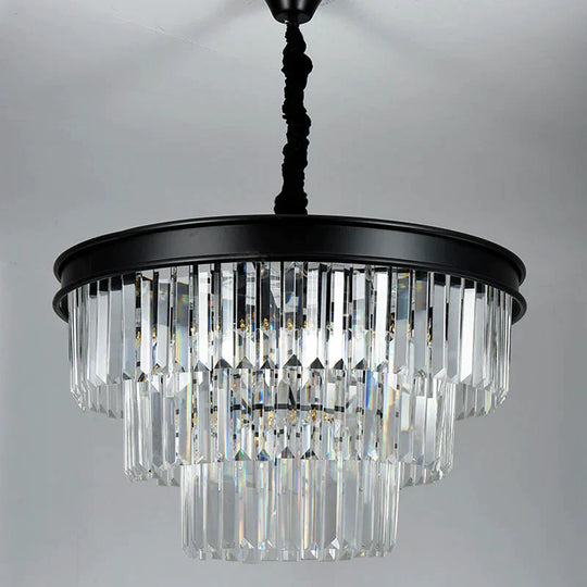 Retro Nordic Crystal K9 Led Modern Royal Cake Chandelier Lamp Lustres Lights E14 For Living Room