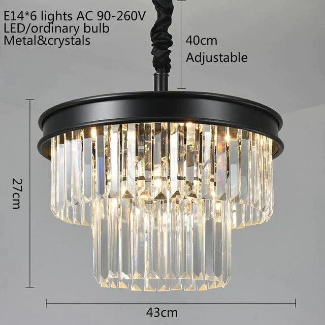 Retro Nordic Crystal K9 Led Modern Royal Cake Chandelier Lamp Lustres Lights E14 For Living Room