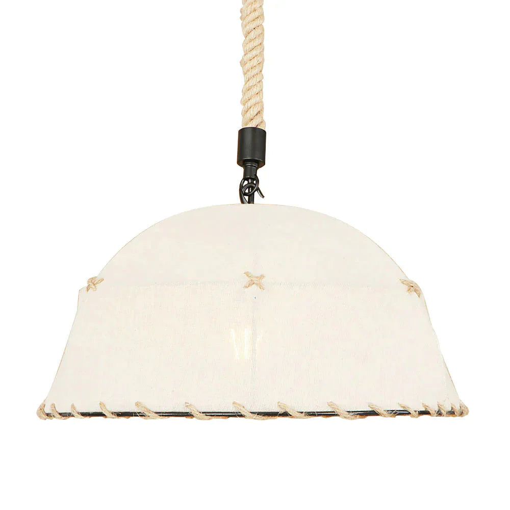 Home Deco Countryside Fabric White Pendant Light Led E27 Simple Hanging Lamp For Lounge Shop Cafe