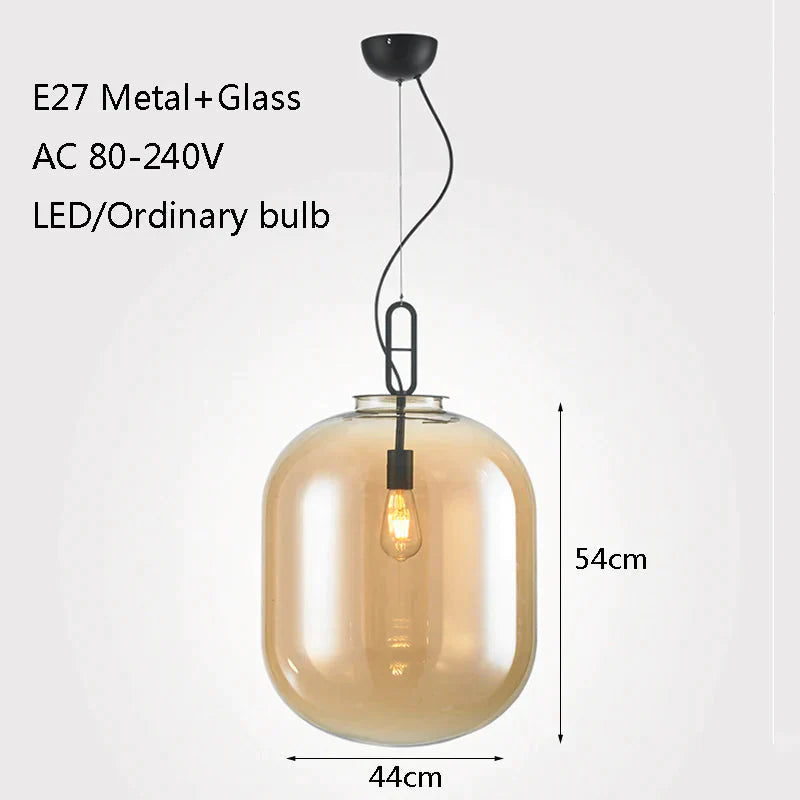 Nordic Modern Creative Glass Melon Single - Head Pendant Lights For Living Room Dining Bedroom