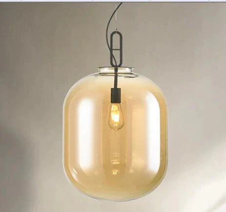 Nordic Modern Creative Glass Melon Single - Head Pendant Lights For Living Room Dining Bedroom