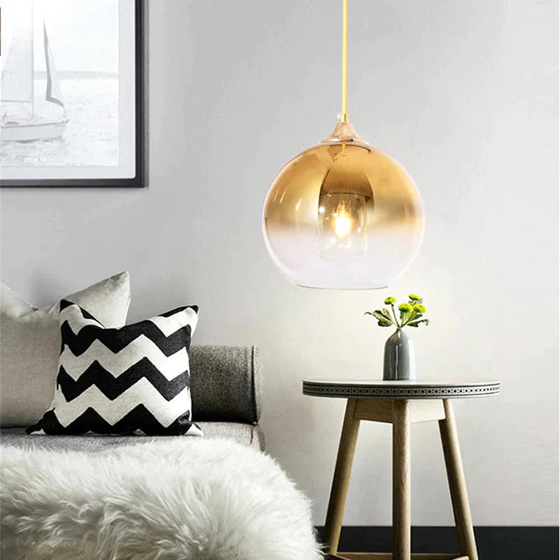 Modern Creative Personality Ball Glass E27 Led Pendant Lamp For Dining Room Living Bedroom Study