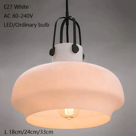 Modern Minimalist Industrial Deco Glass Pendant Lamp Suspension Lighting E27 Led Fixture Bedroom