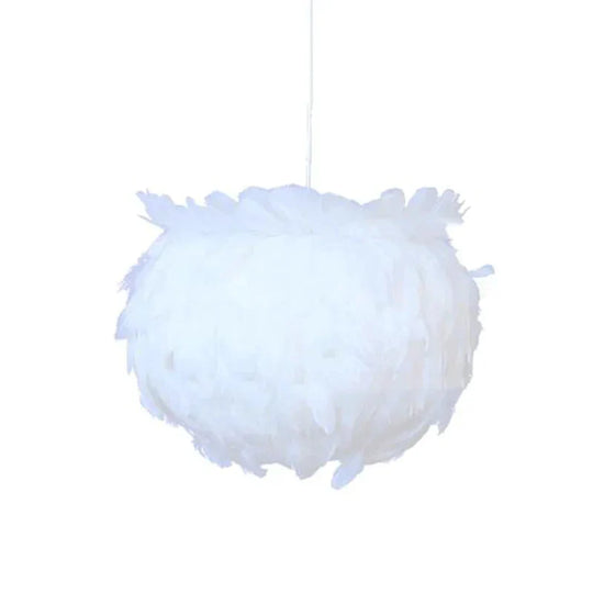 Modern Personality White Feather Chandelier E27 Led Lustre Pendant Lamp Fixture Bedroom Living Room