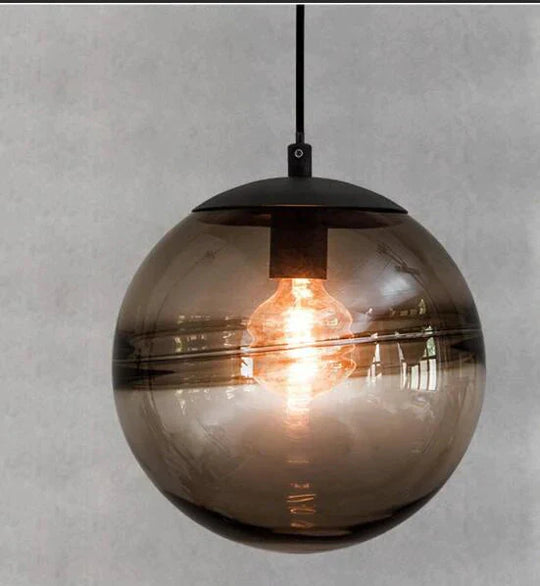 Modern Personality Pendant Lamp E27 Glass Round Ball Water Pattern Light For Kitchen Living Room