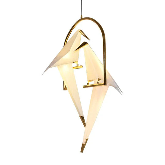 Modern Paper Crane Metal Chandelier For Restaurant Living Room Dining Children’s Led Bird Design