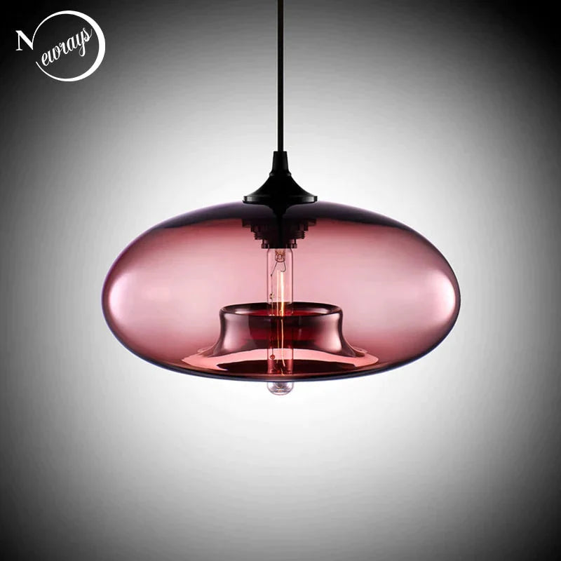 Nordic Modern Hanging Loft 7 Color Glass Lustre Pendant Lamp Industrial Decor Lights Fixtures