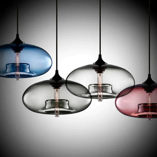 Nordic Modern Hanging Loft 7 Color Glass Lustre Pendant Lamp Industrial Decor Lights Fixtures