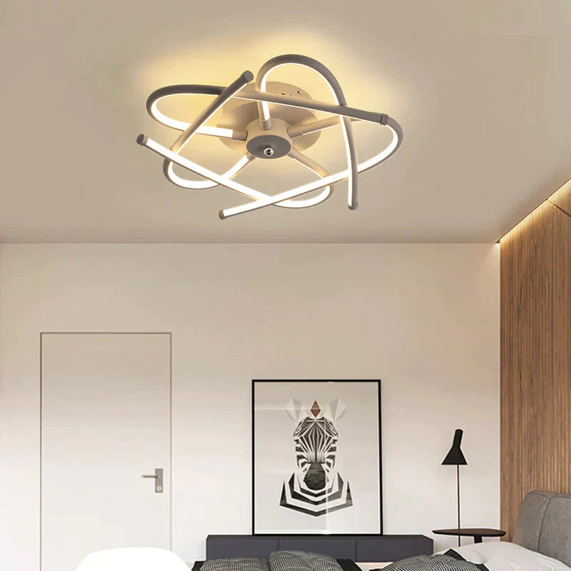 Matte Grey/Black Modern Led Ceiling Lights For Living Room Bedroom Study Rc Dimmable Lamp Grey /