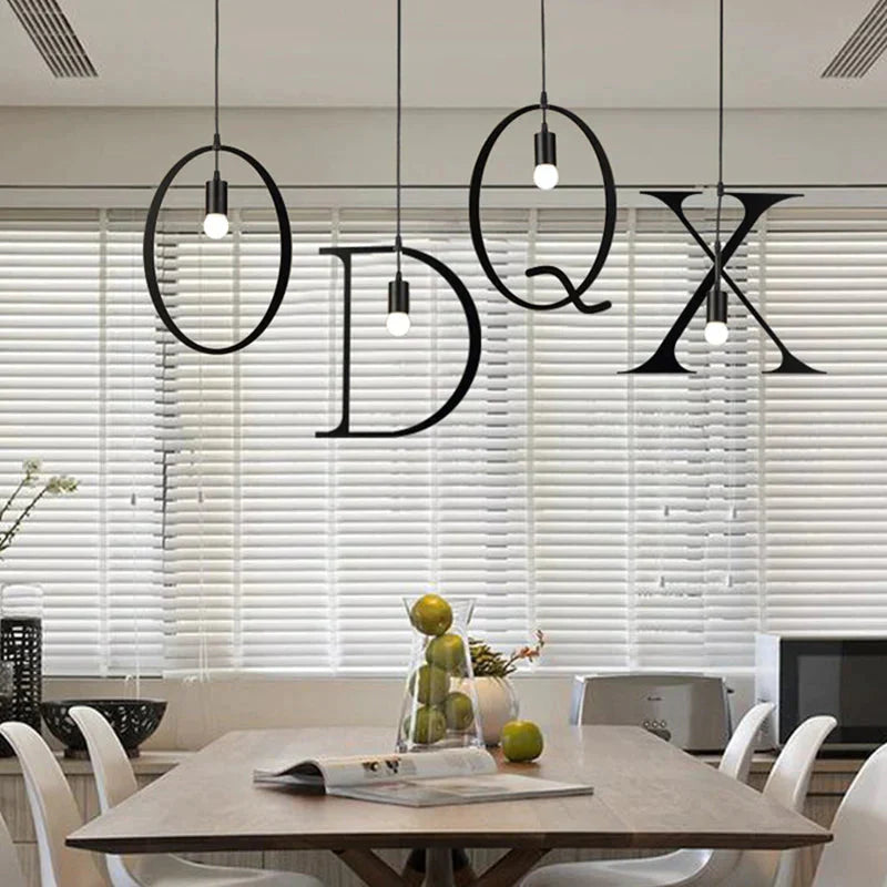 Pendant Lights Modern Kitchen Lamp Dining Living Room Shop Capital Alphabet Letter