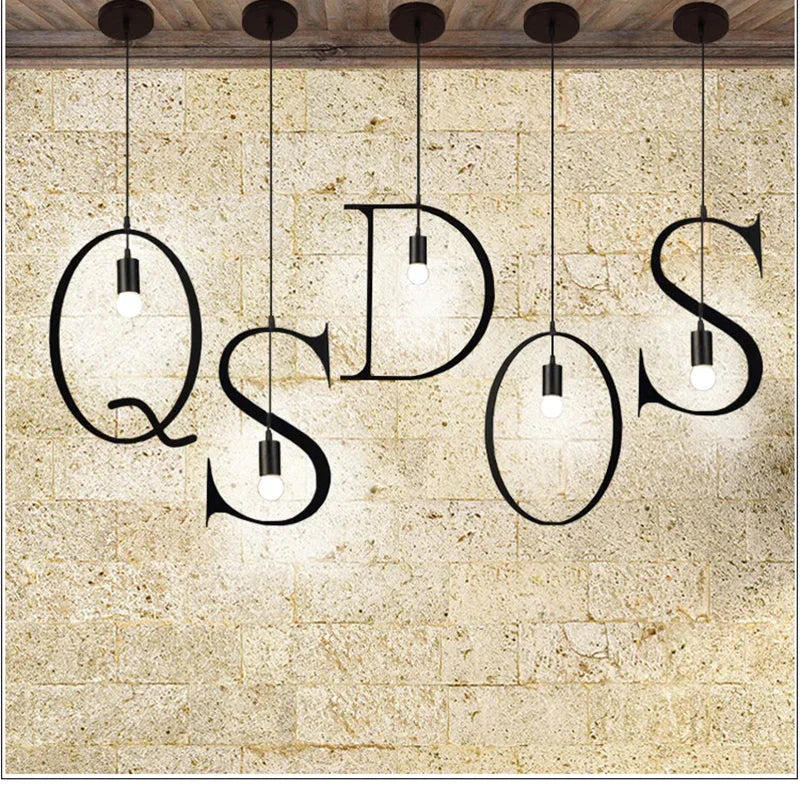 Pendant Lights Modern Kitchen Lamp Dining Living Room Shop Capital Alphabet Letter