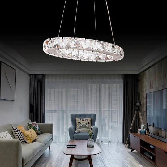 Crystal Modern Led Ceiling Light Warm White Bedroom Living Room Lights Circle Rings Cristals Avize