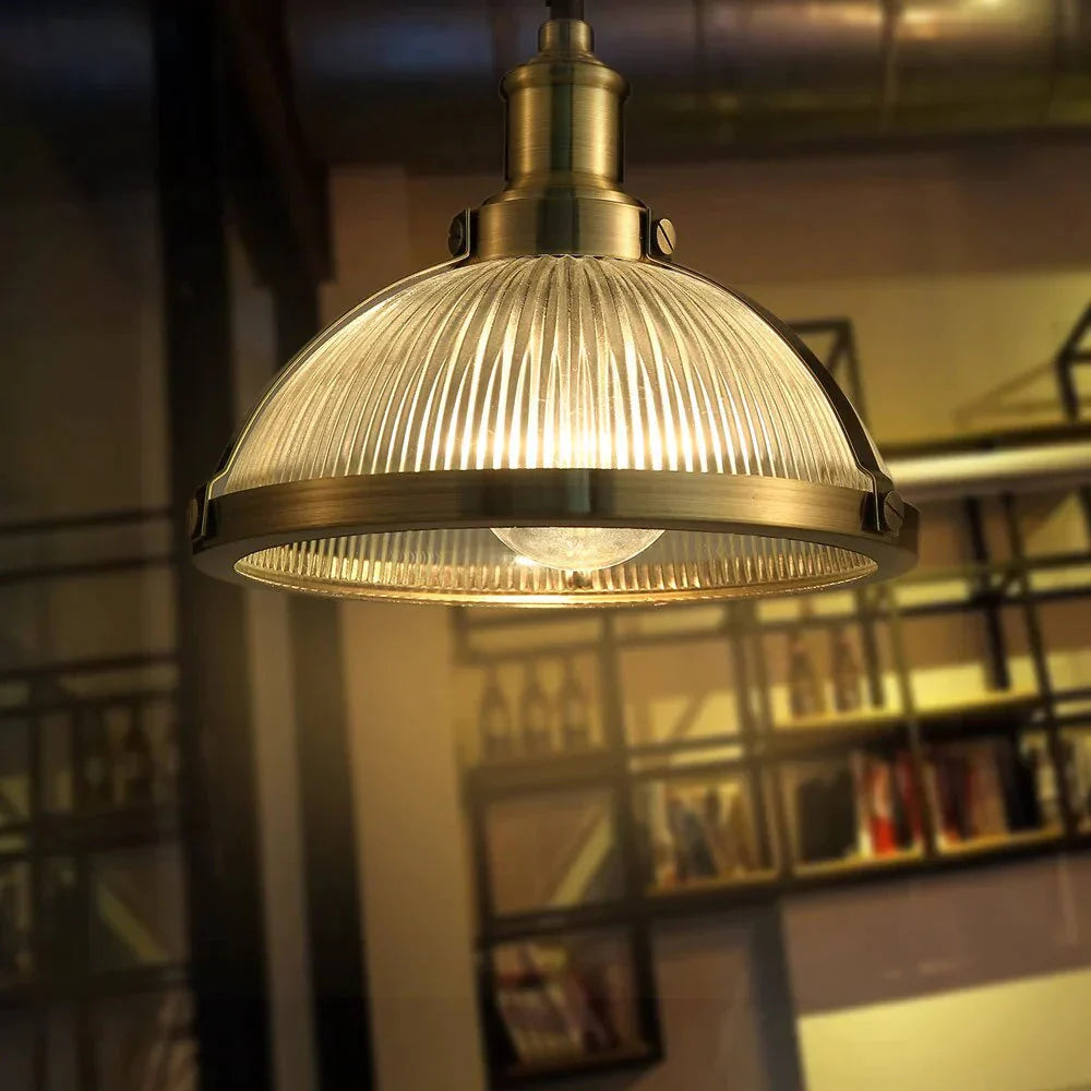 European American Industrial Retro Loft Vintage Pendant Lamp E27/E26 Edison Metal Glass Hanging