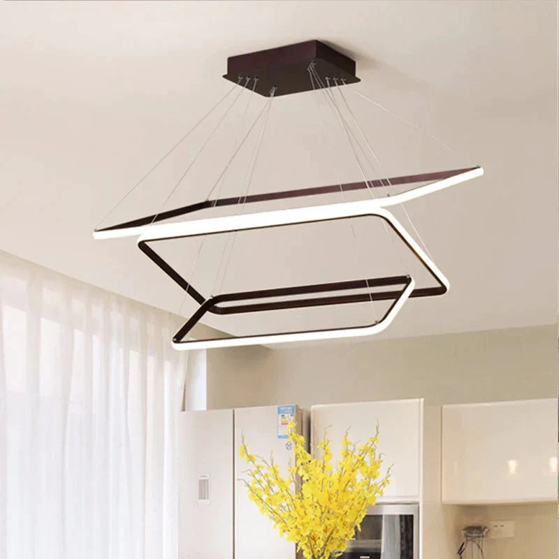 Modern Led Pendant Lights For Dining Room Fixtures Black White Home Living Bedroom Hanging Lamp