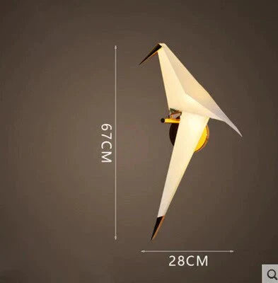 Nordic Bird Iron Pendant Light Paper Crane Led Lamp Suspension Luminaire Loft Living Room