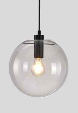 Nordic Modern Minimalist Glass Ball Pendant Lamp Single-Head Restaurant Bar Light E27 Black / Dia