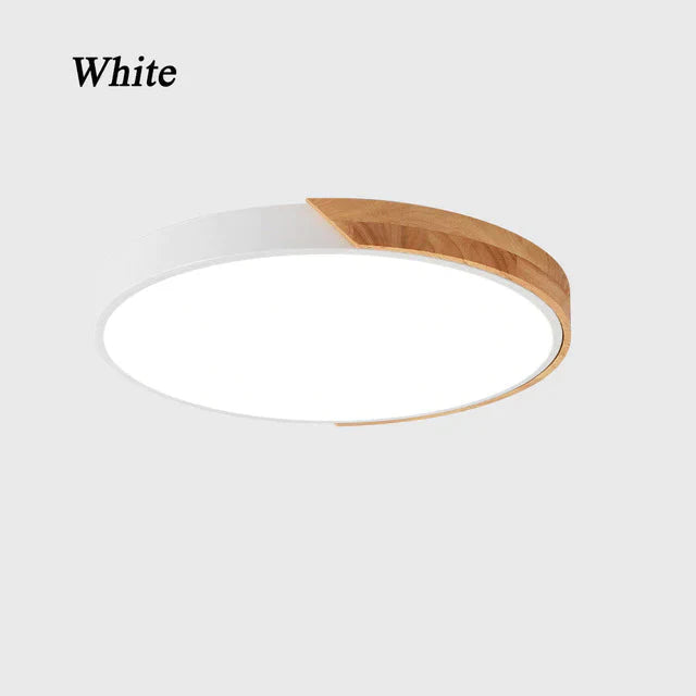 Nordic Wooden Ceiling Lamp Dimmable Led Lights Round 30 - 60 Size Diameter Ultra - Thin 5 Cm High 7