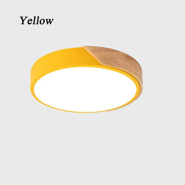 Nordic Wooden Ceiling Lamp Dimmable Led Lights Round 30 - 60 Size Diameter Ultra - Thin 5 Cm High 7