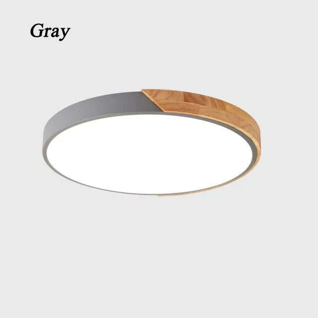 Nordic Wooden Ceiling Lamp Dimmable Led Lights Round 30 - 60 Size Diameter Ultra - Thin 5 Cm High 7