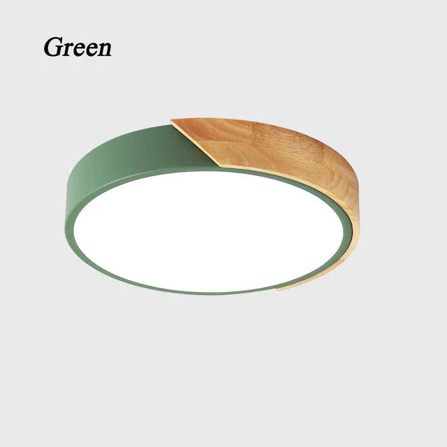 Nordic Wooden Ceiling Lamp Dimmable Led Lights Round 30 - 60 Size Diameter Ultra - Thin 5 Cm High 7