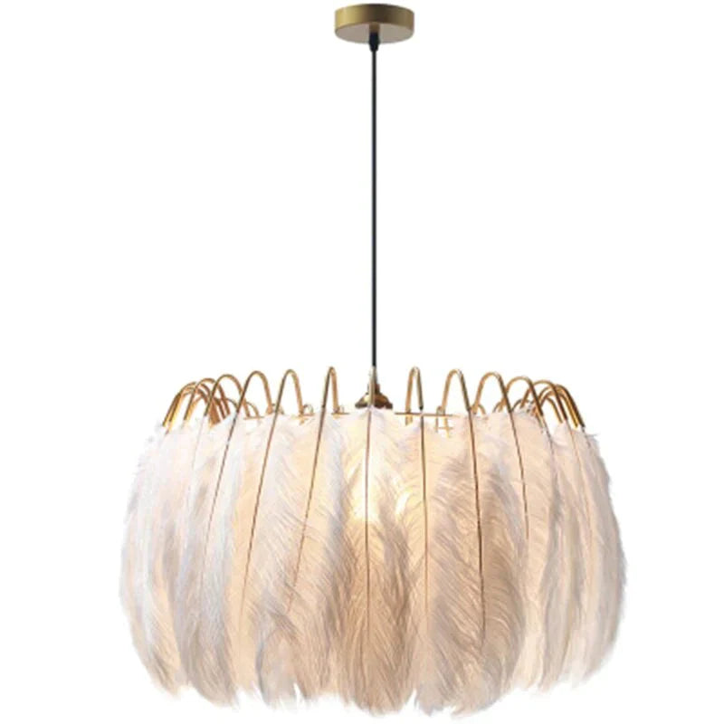 Feather Lamp Lukloy Modern Nordic Fairy Chandelier Loft Pendant Lights Living Suspension Lighting