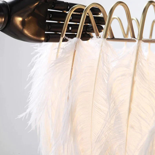 Feather Lamp Lukloy Modern Nordic Fairy Chandelier Loft Pendant Lights Living Suspension Lighting