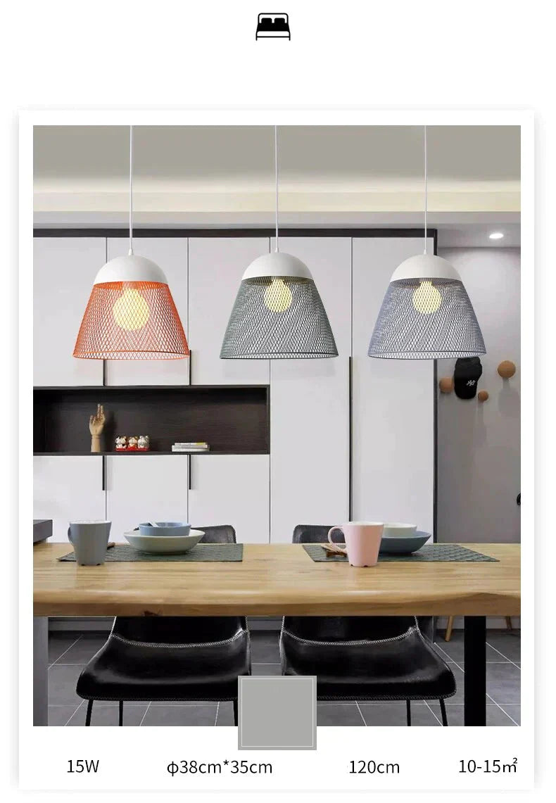 Net Nordic Kitchen Island Pendant Light Dining Room Modern Lamp Loft Suspension Lighting Fixtures