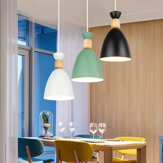 Led Pendant Lamp Modern Hanging Lights Lighting Wood For Restaurant Dining Room Bedroom