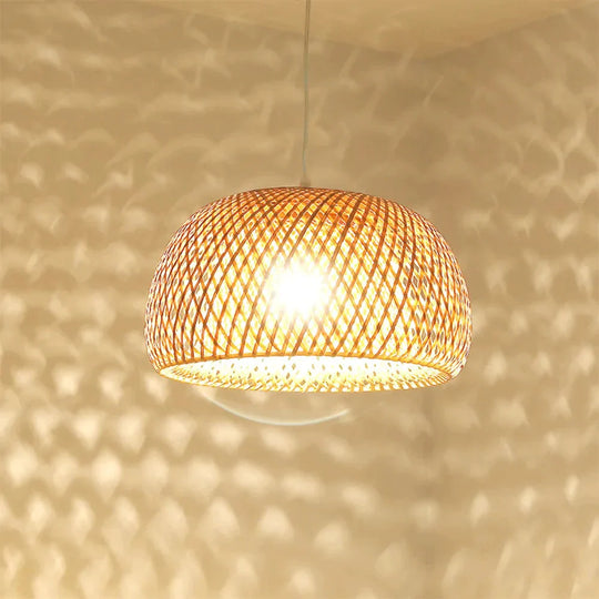 New Chinese Bamboo Weaving Nest Antique Pendant Light E27 Lamps Lanterns Living Room Hotel