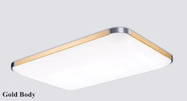 Modern 2.4G Rf Remote Control Square Aluminum Acrylic Led Ceiling Lamp Cold White + Warm White