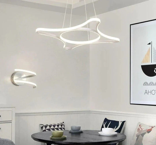 Led Pendant Lights Shop Bar Dining Kitchen Room Remote Control White Black Painted Cord Luminaria