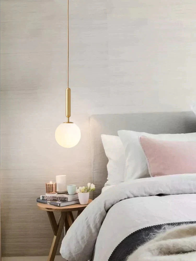 Nordic Brass Aluminum Modern Pendant Light Loft Hanging Lamps Bedside Lamp Kitchen Suspension