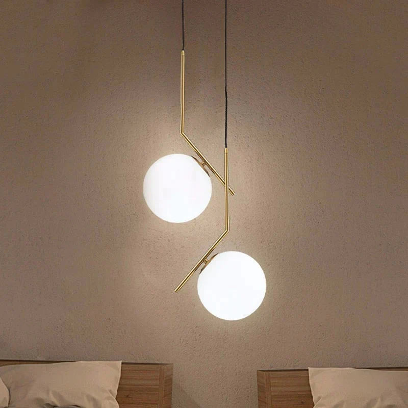 Modern Glass Ball Pendant Lights For Dining Room Indoor Home Kitchen Fixtures Hanging Lamp Bar