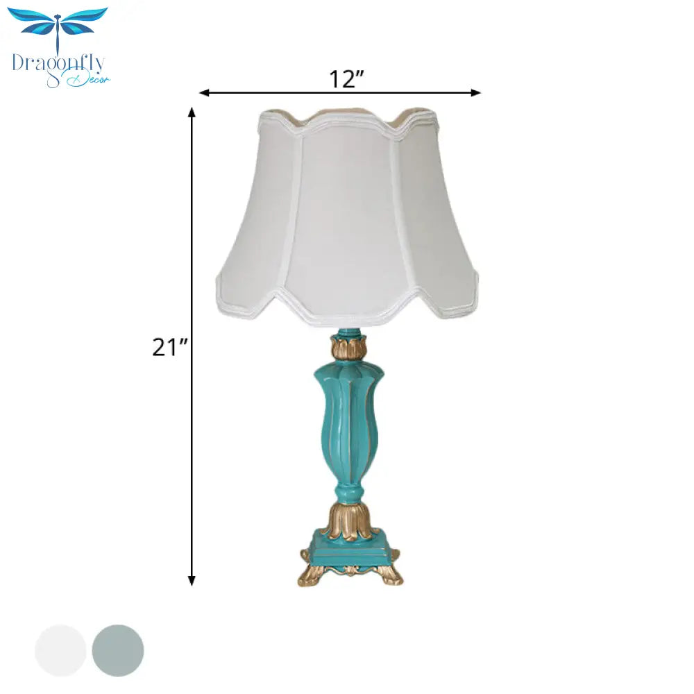 Prudence - White/Blue Table Lamp