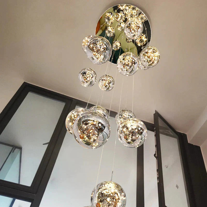Raloo - Modern Led Glass Ball Chandelier Pendant Lighting
