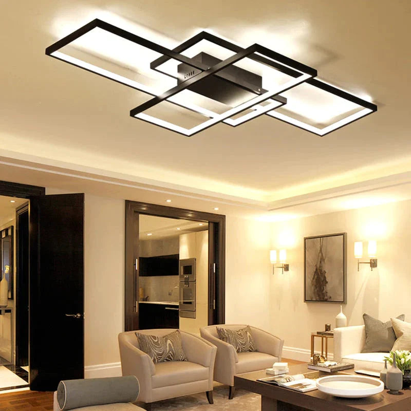 Rectangle Aluminum Modern Led Ceiling Lights For Living Room Bedroom