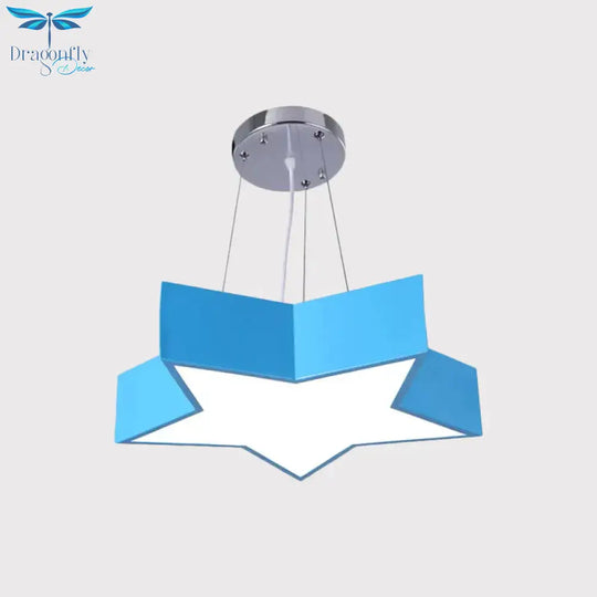 Red/Blue Five - Pointed Star Chandelier Light Children Led Acrylic Ceiling Suspension Lamp
