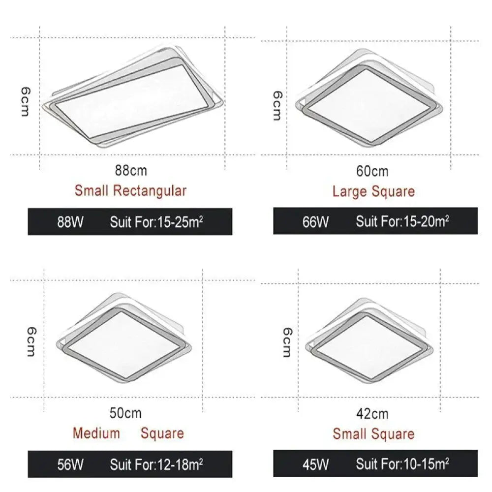 Remote Control Lights Ceiling Led White Frame For Home Lighting Living Room 50W 40W Lampara Techo