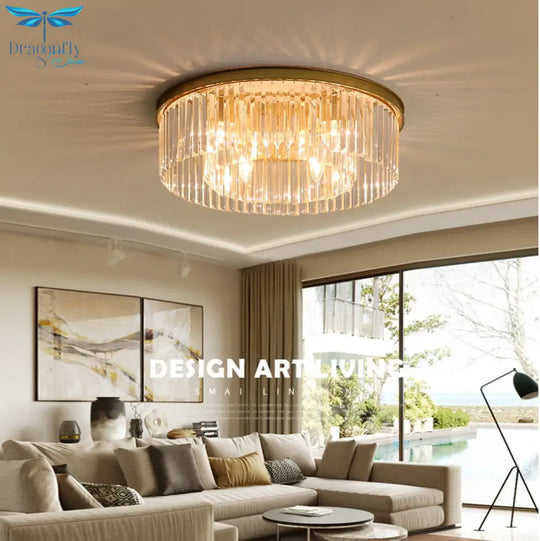 Remote - Controlled Led Crystal Ceiling Chandelier - Modern Home Decor Lighting For Living Room &