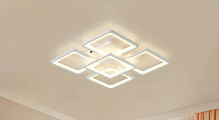 Remote Modern Led Ceiling Lights Fixture For Bedroom Dining Room Acrylic Lampshade Dimmable 15 - 25