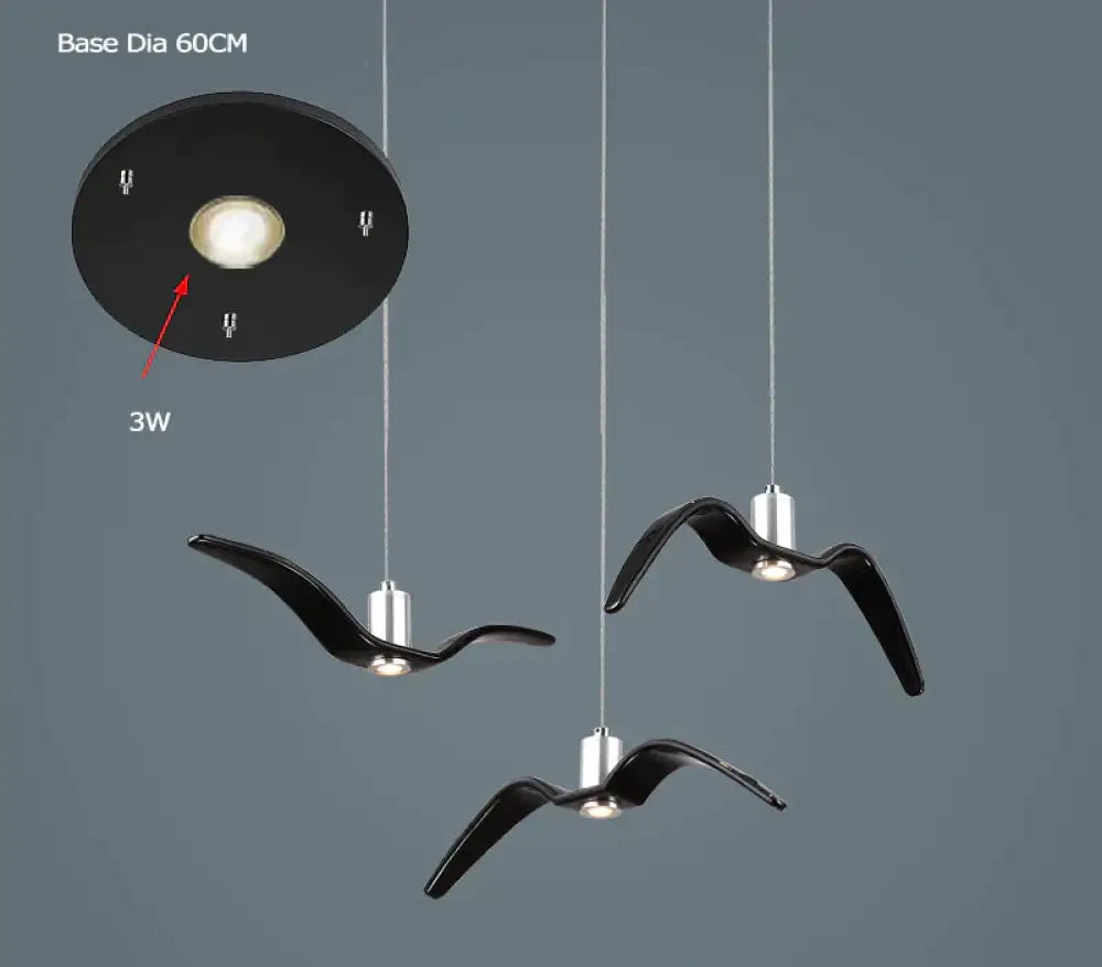 Resin Night Birds Silhouette Sky Freedom Seagull Pendant Light Abc Black Round