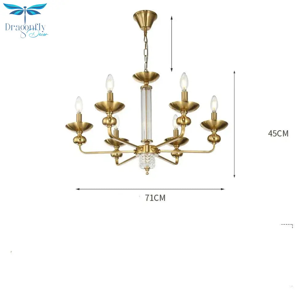 Retro Bedroom Dining Room Glass Chandelier As Show / 6 Heads 40W Pendant